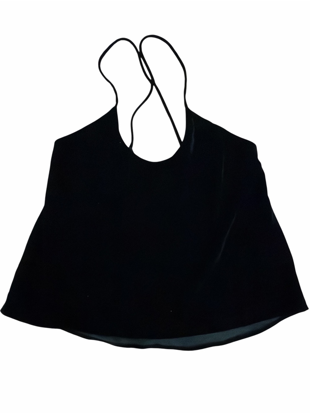 Zara Black Halter Camisole with Thin Crossback Straps
